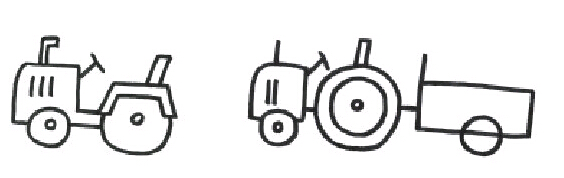 卡通小型拖拉机简笔画图片教程