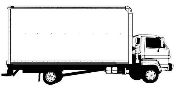 卡通大型货车的简笔画图片