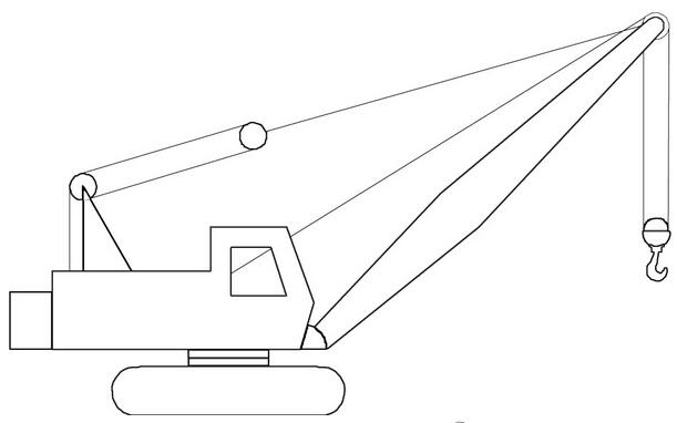 工程吊车简笔画图片