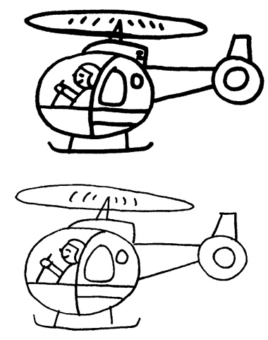 开直升飞机简笔画图片