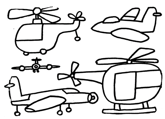 分步画直升机简笔画图片