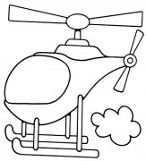 大型卡通直升机简笔画图片（铅笔素描）清晰版