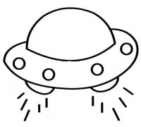 卡通宇宙飞碟UFO简笔画图片教程