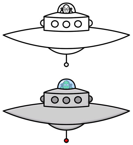 卡通飞碟简笔画教程