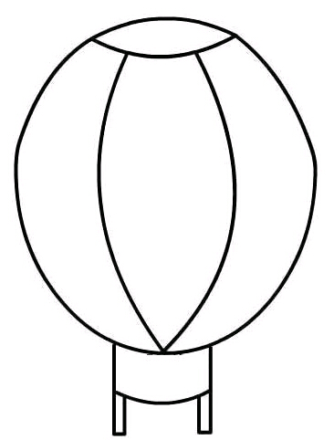 热气球简笔画的画法