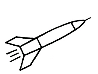 卡通火箭的简笔画图片