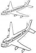 卡通民航飞机简笔画教程(铅笔画)