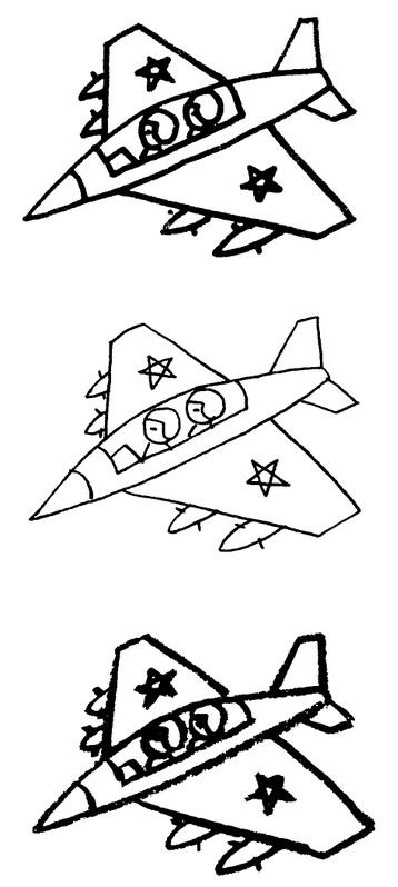 卡通歼击机简笔画图片