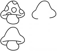 教你一步一步绘画卡通蘑菇简笔画图片