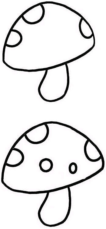 小蘑菇简笔画卡通图片