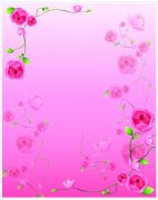玫瑰花边框粉色背景手抄报图片