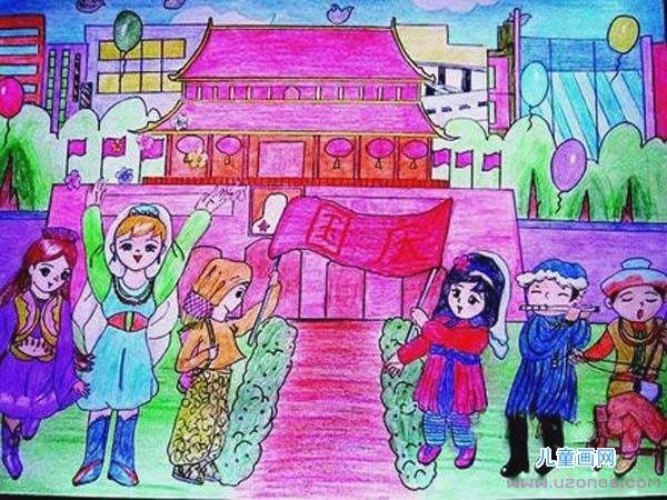 庆祝国庆节儿童画画