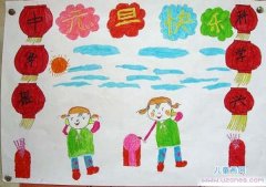 三年级庆祝元旦节快乐儿童画作品
