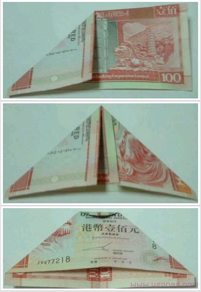 纸币折纸礼物制作