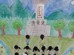 小学生革命烈士儿童绘画作品图片