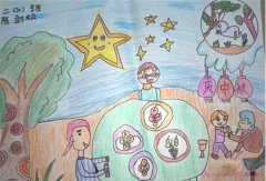 二年级获奖庆祝中秋节团圆儿童蜡笔画图片