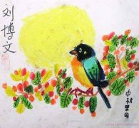 庆祝中秋优秀获奖儿童蜡笔画作品图片