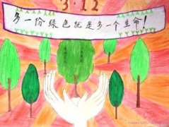 ＂绿色环保＂植树节主题儿童画作品图片
