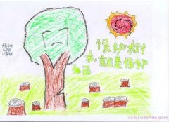 ＂保护树木就是保护自己＂小学生优秀儿童画作品图片