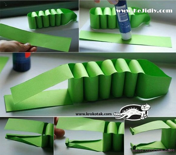 教你手工折纸鳄鱼玩具图解教程-www.qqscb.com