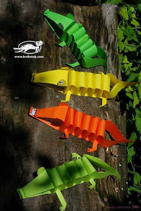 教你手工折纸鳄鱼玩具图解教程-www.qqscb.com