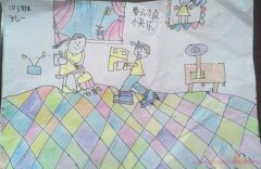 小学一年级庆祝劳动节快乐儿童水彩画作品大全