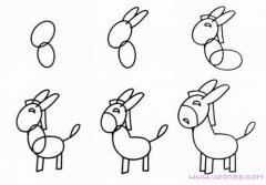 可爱的小毛驴简笔画素描手绘图解步骤