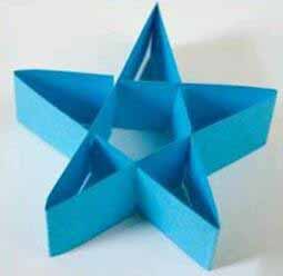 儿童简单折纸立体五角星的制作方法图解