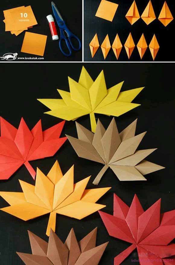 儿童手工折纸制作枫叶的方法图解教程-www.qqscb.com