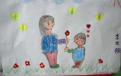 小学二年级妇女节儿童蜡笔画图片欣赏