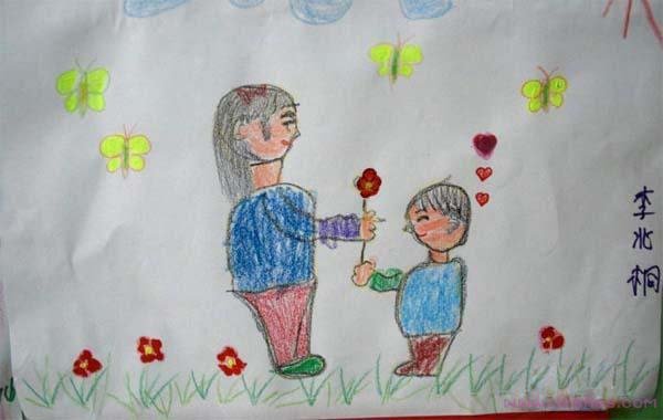 小学二年级妇女节儿童蜡笔画图片欣赏-www.qqscb.com
