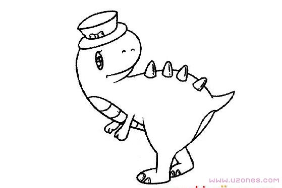 绘画可爱的小恐龙简笔画图片素描铅笔-www.qqscb.com