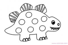可爱的小恐龙简笔画卡通图片素描