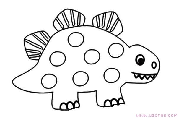 可爱的小恐龙简笔画卡通图片素描-www.qqscb.com
