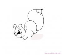 手绘可爱的小松鼠简笔画图片素描
