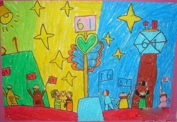 庆祝六一儿童节主题绘画作品图片欣赏-www.qqscb.com