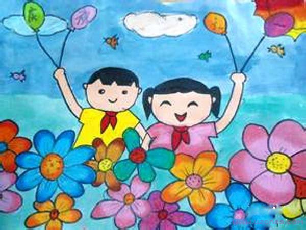 小学生庆祝六一儿童节优秀水彩画获奖作品-www.qqscb.com