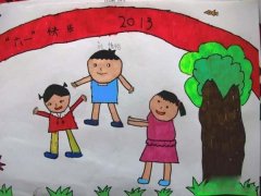 幼儿园庆祝六一儿童节水彩画作品图片