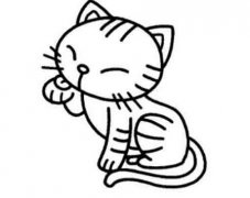 绘画可爱的小猫咪简笔画图片素描铅笔