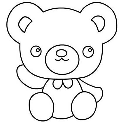 手绘可爱的熊宝宝简笔画图片素描铅笔-www.qqscb.com
