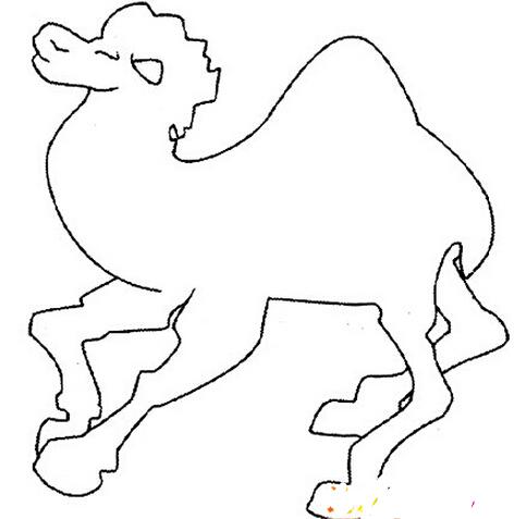 奔跑的骆驼一笔简笔画图片素描铅笔-www.qqscb.com