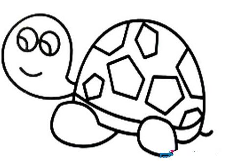 手绘可爱的小乌龟简笔画卡通图片素描 - www.qqscb.com