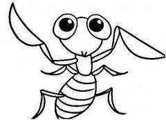 手绘昆虫螳螂儿童简笔画图片素描铅笔