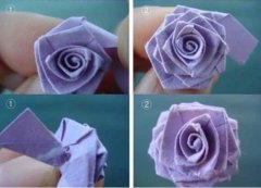 儿童简单折纸玫瑰花的折法图解教程