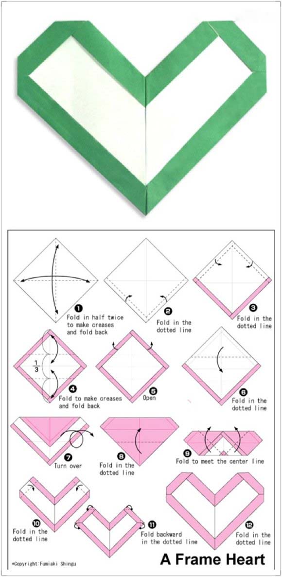 儿童折纸六种爱心心形制作方法图解教程-www.qqscb.com