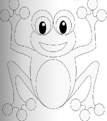 手绘顽皮的小青蛙简笔画素描铅笔-www.qqscb.com