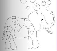 吹泡泡的大象简笔画图片素描铅笔
