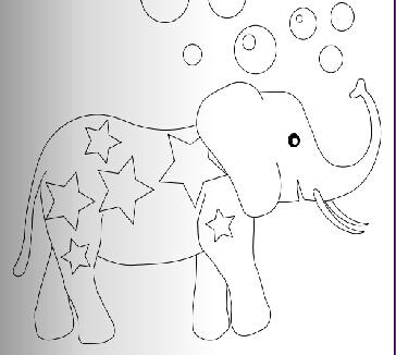 吹泡泡的大象简笔画图片素描铅笔-www.qqscb.com