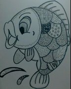 可爱的小鲤鱼简笔画图片素描铅笔