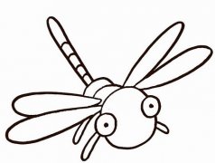 手绘卡通蜻蜓简笔画图片素描铅笔